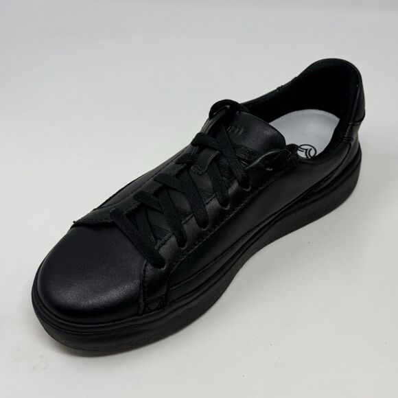 Kizik Vegas Sneakers Womens 7 Triple Black Leather Handsfree Lace Up Shoes - Picture 8 of 16